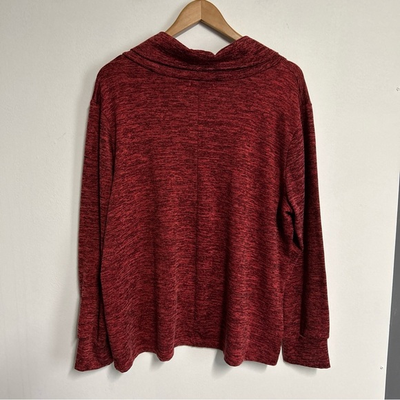 Notations Women's 1X Pullover Cowl Neck Sweater Red Black Buttons Coquette Artsy - Picture 7 of 14